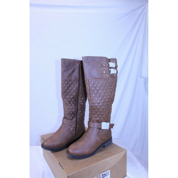Women's Quilted Pattern Boots with Side Zip Size 6 - Picture 1 of 8